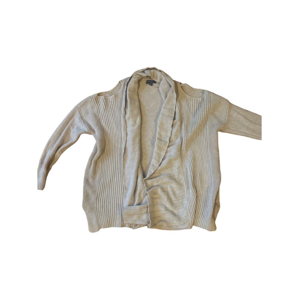 Market & Spruce Ribbed Draped Open Cardigan Sweater Size M